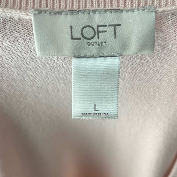 LOFT Light Pink Sweater with Gold Dotted Design - L - Picture 5 of 8